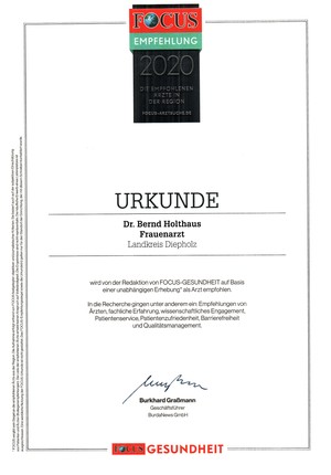 Focus Empfehlung Dr. Holthaus